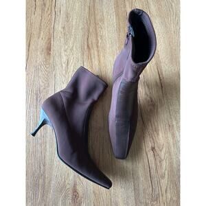 Bandolino Vtg Stlye Brown Kitten Heel Booties Size 7.5